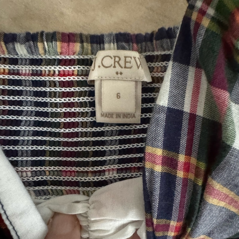 J. Crew plaid bow top size 6 - Picture 4 of 5